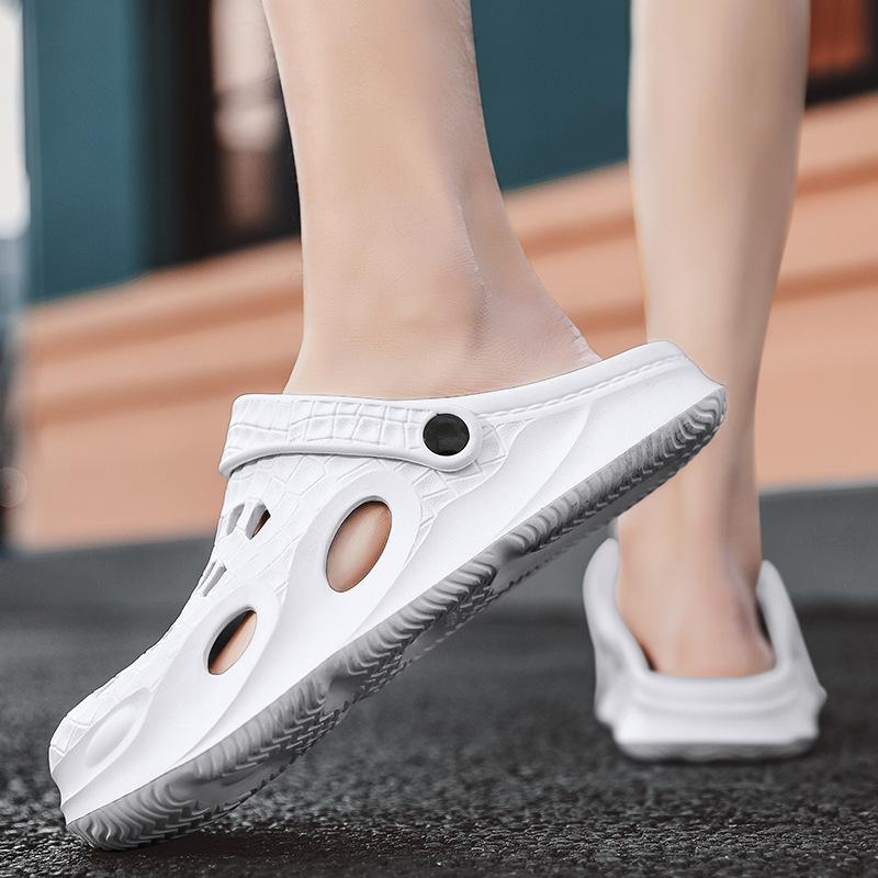 Летняя мужская пляжная обувь для взрослых, водонепроницаемая и нескользящая, с сумкой для ног, с отверстием для головы, для занятий спортом на открытом воздухе, для сада, тапочки большого размера