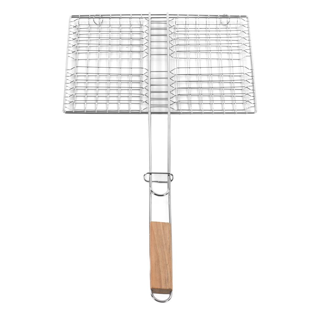 Корзина для гриля барбекю Хромированная сталь Устойчивая к ржавчине Многоцелевая корзина для гриля рыбы для улицы