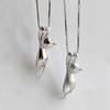 Women Shiny Side/Dull Polish Hanging Cat Choker Necklace Jewelry