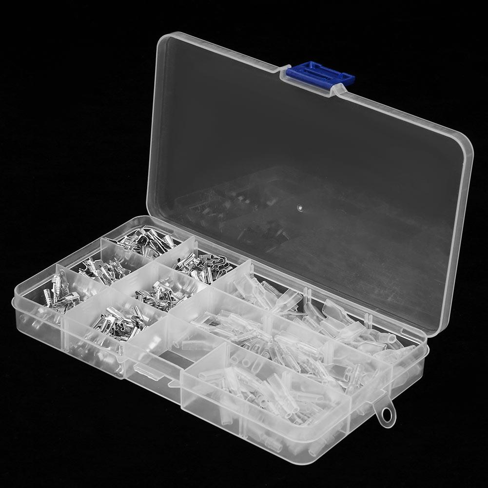 270pcs Male  Female Spade Crimp Terminal Connector Kit With Insulated Sleeve