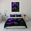 Wolf Moon Skull and Motorcycle Bedding Duvet Cover Set  (1*Duvet Cover 2*Pillowcases, without duvet insert)