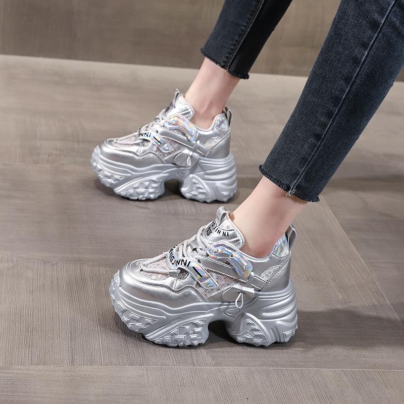 HS6166 Женские весенние кроссовки на платформе, увеличивающие рост 2025 года