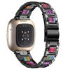 Для Fitbit Versa 4/Sense 2 Ремешок для часов из смолы Декор из нержавеющей стали и страз Ремешок для часов