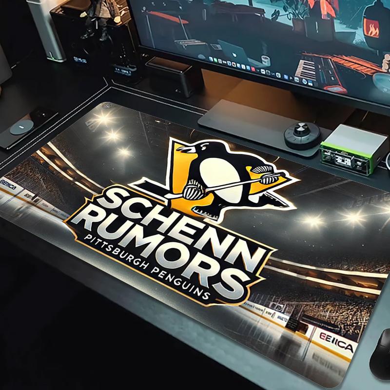 Коврик для мыши Pittsburgh Penguins Цветной Большой Игровой Коврик для Стола Нескользящий для Ноутбука Планшета Огромный Коврик для Мыши XXL Коврик Мини-ПК Игровой Коврик С Заблокированным Краем