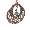 Bohemian Vintage Turquoise Oval Geometric Pendant Earrings Women Hollow Earrings Retro National