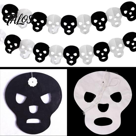 Holiday Atmosphere Decor 5 Pcs 10FT Halloween Banner, Spooky Spider Bat Skull Ghost Themed Party Decorations Pumpkin Hanging Bunting Garland