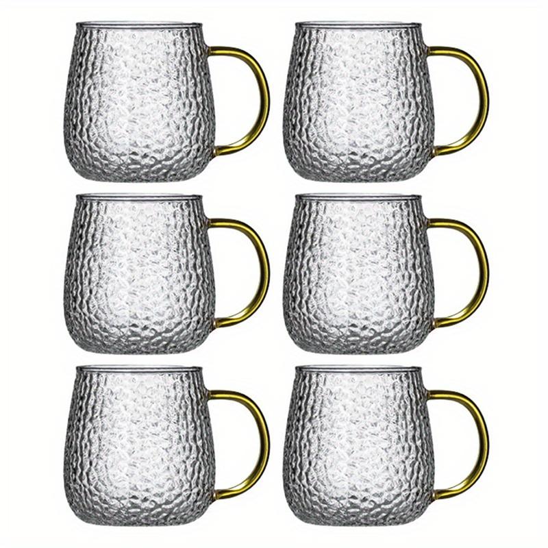 Стеклянная ручка на 12,3 унции, кованая термостойкая стеклянная посуда, многоразовая посуда для сока, кофе со льдом, чай, летние напитки, чашки для молока и коктейлей, домашняя кухня S