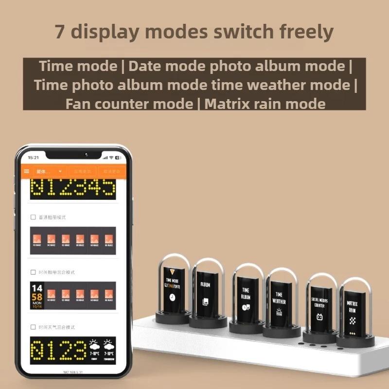 Silent Retro Desk Clock Luxury Elegant Unique Table Mini Table Clock Nixie Nordic Clocks Tube Smart Alarm Minimalist Smartclocks Room Ornaments