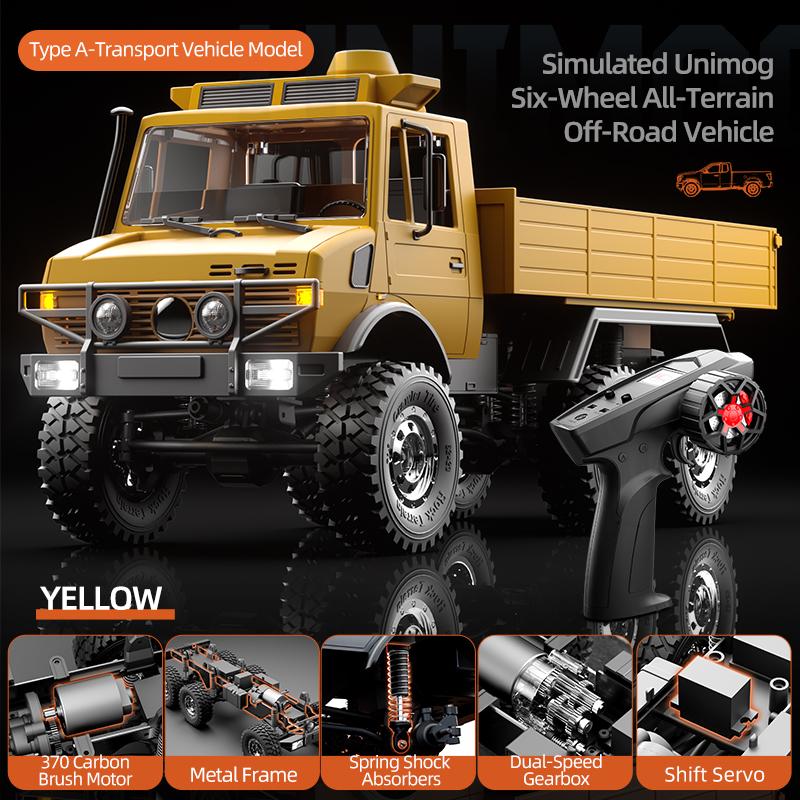 Jjrc C8823 1/18 2.4G Радиоуправляемый 6WD Unimog RC Грузовик Внедорожник Машина на пульте управления Регулятор скорости Двигатель 370 Имитация Модель Автомобиля Игрушки