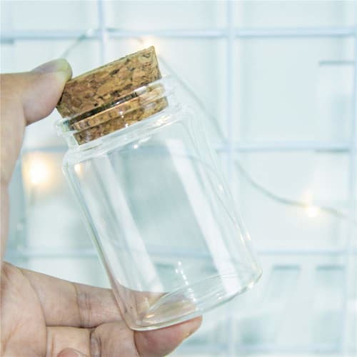 Glass Jar with Cork Lid - Perfect for Spices, Candy, and Candle Making, Wedding Gift - 80ml (4-Piece Set)