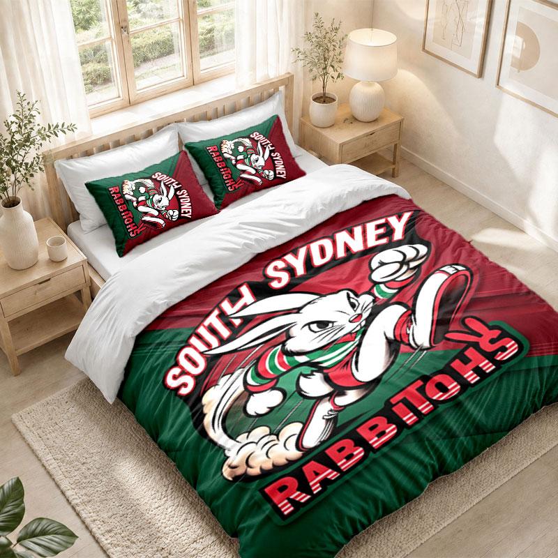 Bedding Set 1 Duvet Cover 2 Pillowcases South Sydney Rabbitohs Print Bedroom Home Decoration