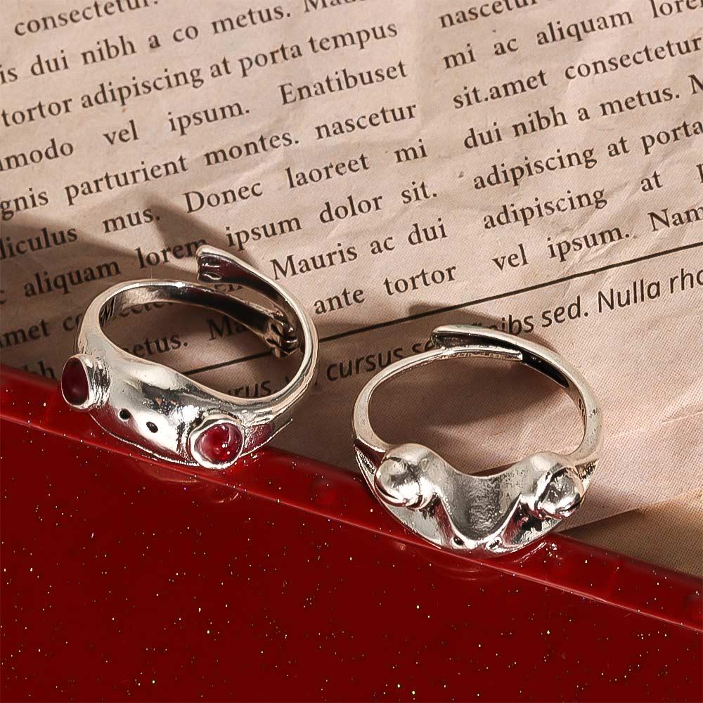 Подарочное Художественное Дизайнерское Ретро Винтажное Богемское Серебряное Кольцо Цвета Лягушки Изменяемый Размер Открывающееся Кольцо