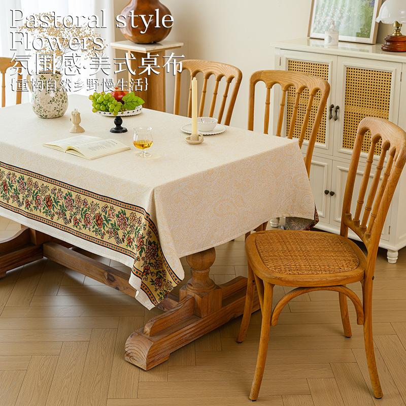 Пасторальная хлопково-льняная скатерть вышивка в стиле американской кантри прямоугольная скатерть скатерть для кофейного столика современная простая скатерть для обеденного стола