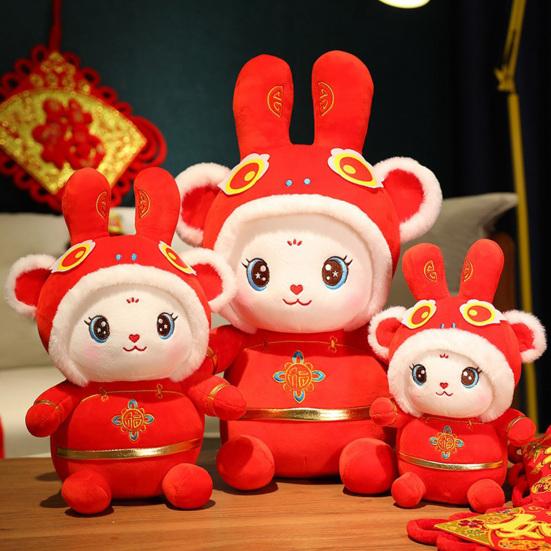 Изысканное украшение в виде куклы-кролика, очаровательная плюшевая игрушка в виде кролика, плюшевое животное, новогодний талисман для дома 2023 года