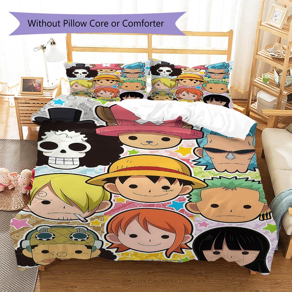 Luffy D Duvet Cover, 3pcs Bedding Set, Digital Print, No Filling, Multi-Size, Kids Gift -HYQ44