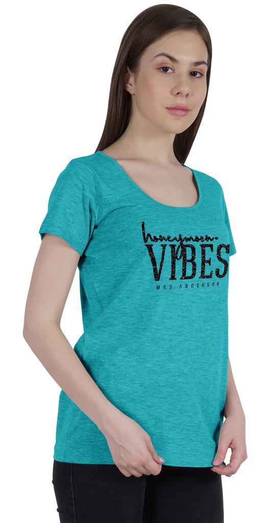 Inkdotpot Personalized Womens Tshirt Top Honeymoon Vibes Mrs  Wedding  Announcement