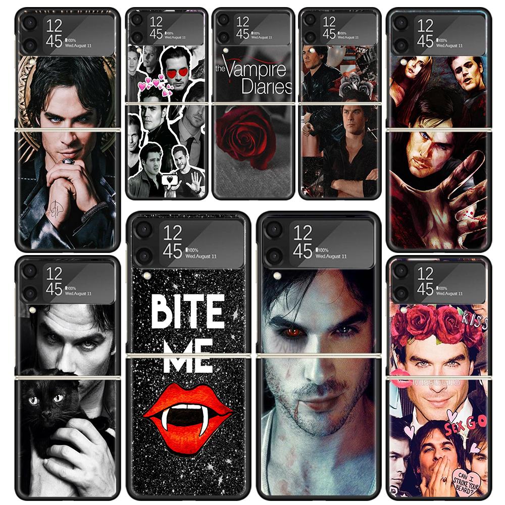 Чехол для телефона The Vampire Diaries Сальваторе Прозрачный для Samsung Z Flip 7 6 5 4 3 Galaxy ZFlip7 ZFlip6 ZFlip5 ZFlip4 ZFlip3 5G Печать C