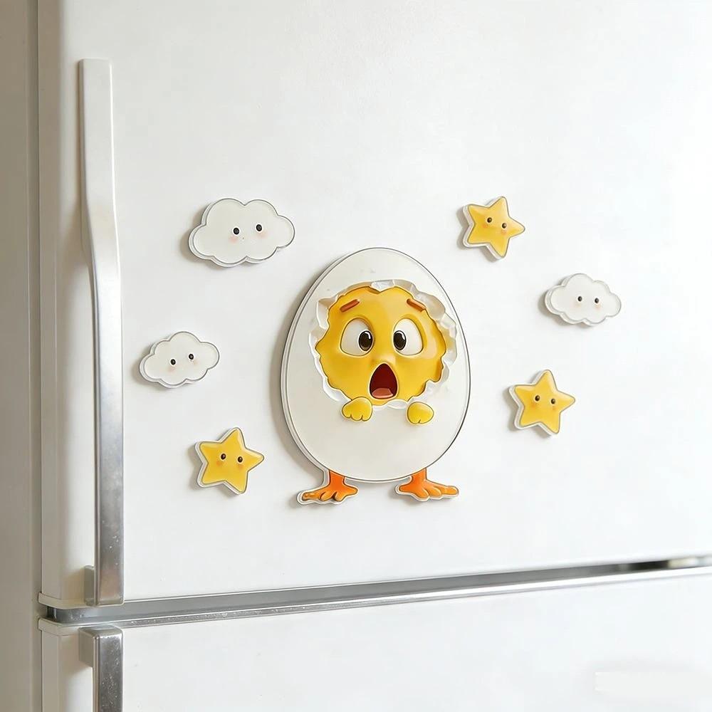 Resin Chick Refrigerator Sticker Animal Creative Fridge Magnets Chick Fridge Stickers  Kitchen