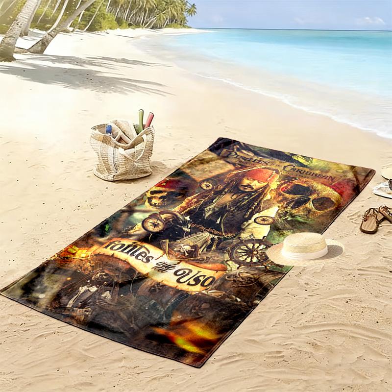 Captain Jack Print Beach Towel, Large Soft Quick Dry Towel for Beach Camping Swimming