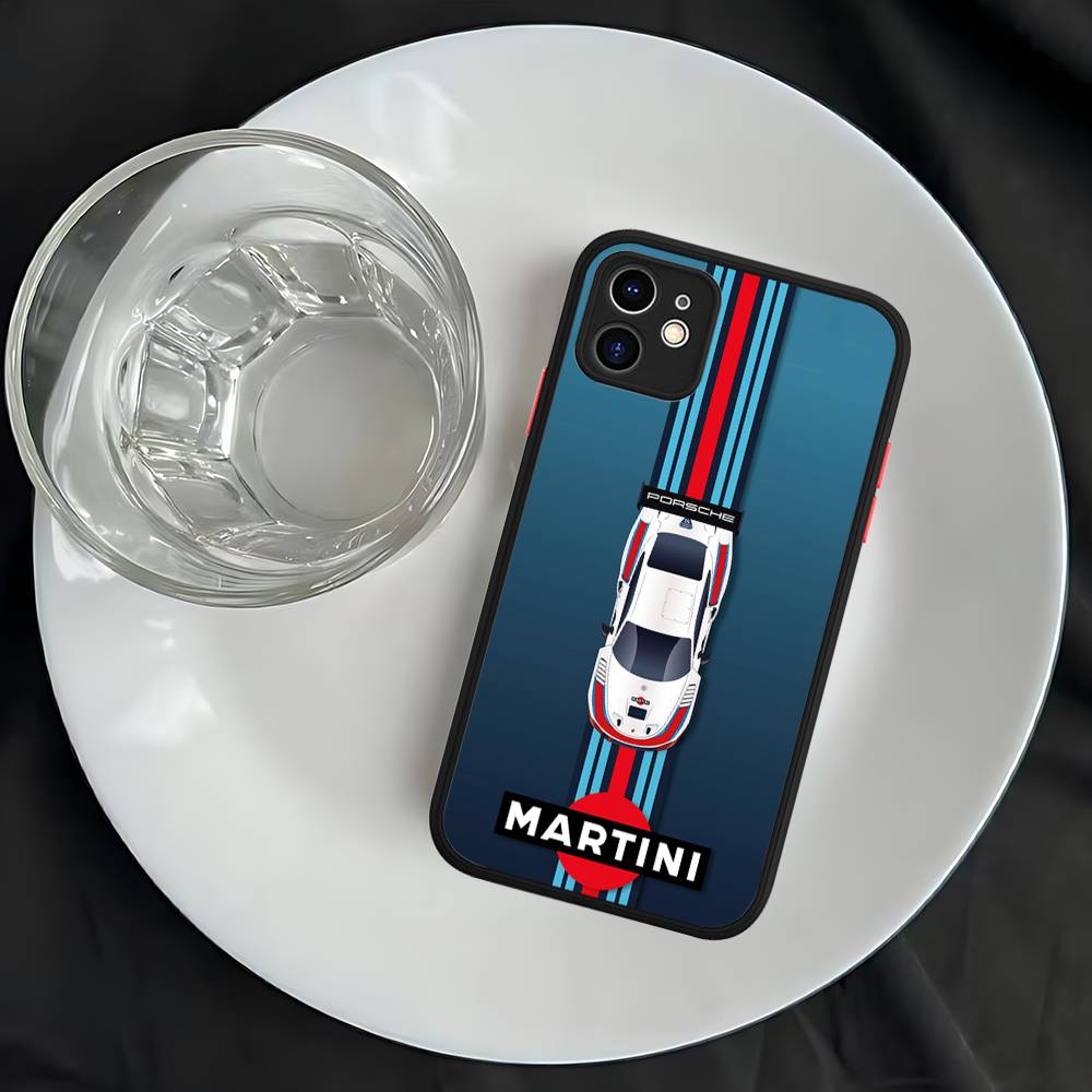 M-Martini Racing Чехол с горизонтальной полосой, матовый, защитный, для iPhone 16 15 14 13 12 11 Pro Max X XS MAX