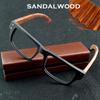 Clara Vida Natural Sandalwood Vintage Square High Grade Optical Eyeglasses Frames Spectacles