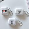 Мягкий чехол с французским бульдогом для Apple Airpods 2 1 Чехлы для наушников с крючком для Airpod Pro 3 Pro2 Прозрачные защитные чехлы Аксессуар