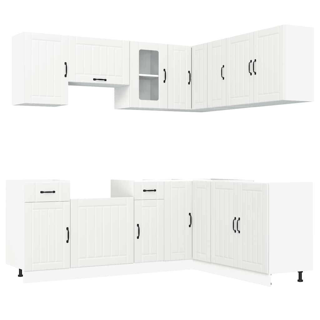 11 Piece Kitchen Cabinet Set Kalmar White Particleboard