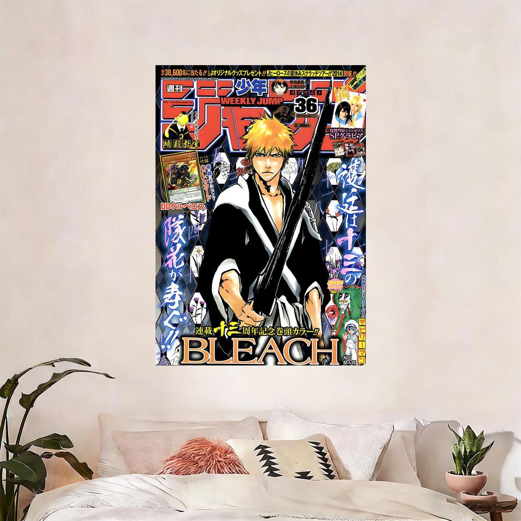 BLEACH Аниме Обложка Weekly Jump Гобелен Плоская Печать Ичиго Куросаки Настенное Украшение Японский Манга Декор для Спальни Подарок Фанату