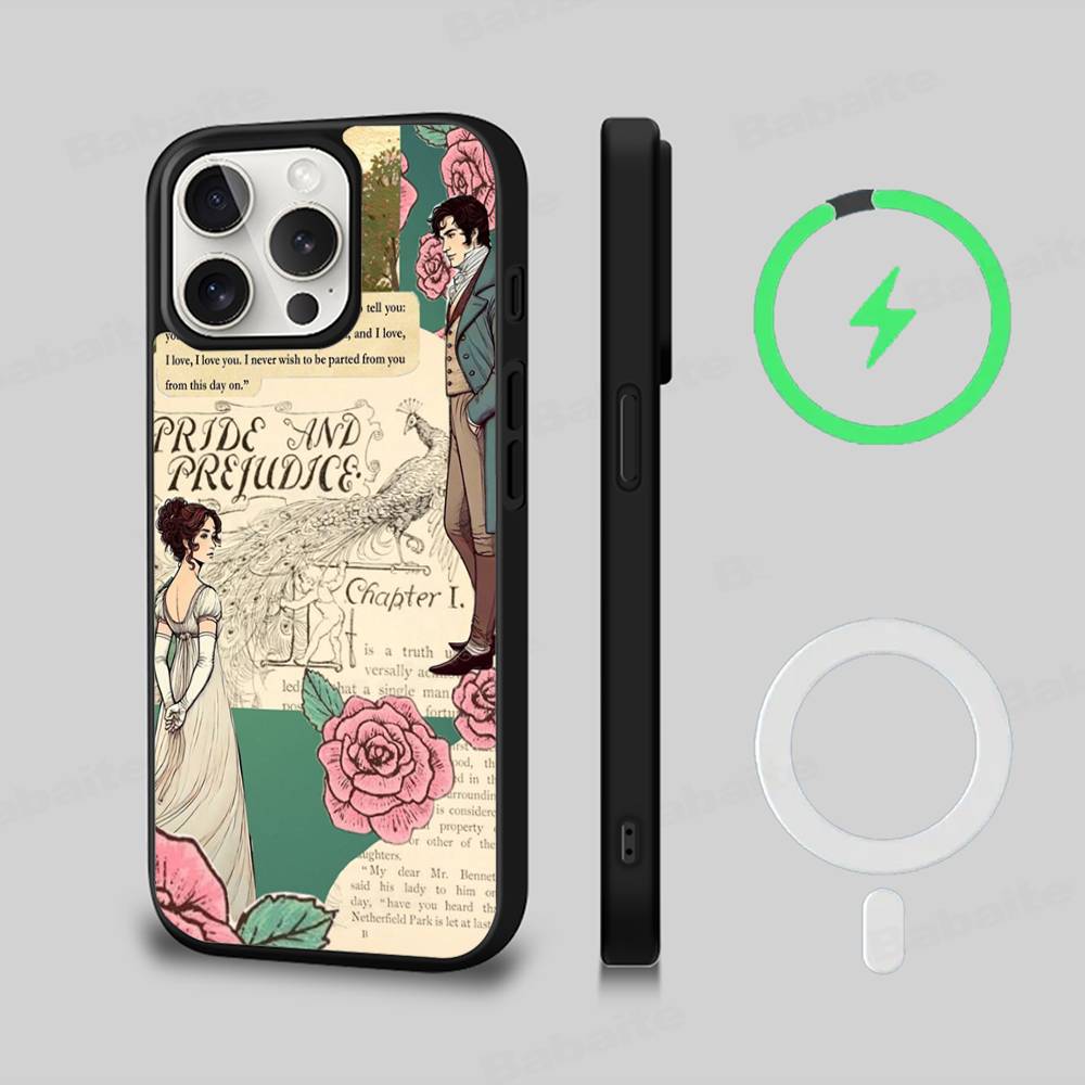 Pride And Prejudice Jane Austen For Magsafe Magnetic Wireless Phone Case For IPhone 11 12 13 14 15 16 17 Pro Max Plus Cover