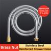 Reinforced Handheld Shower Head Hose Brass Nut Replacement Hose Universal Shower Hose  Home Hotel