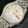 GENUINE VINTAGE SEIKO 5 AUTOMATIC 7009A JAPAN MENS WHITE DIAL WATCH A702613-1 R209-a702613
