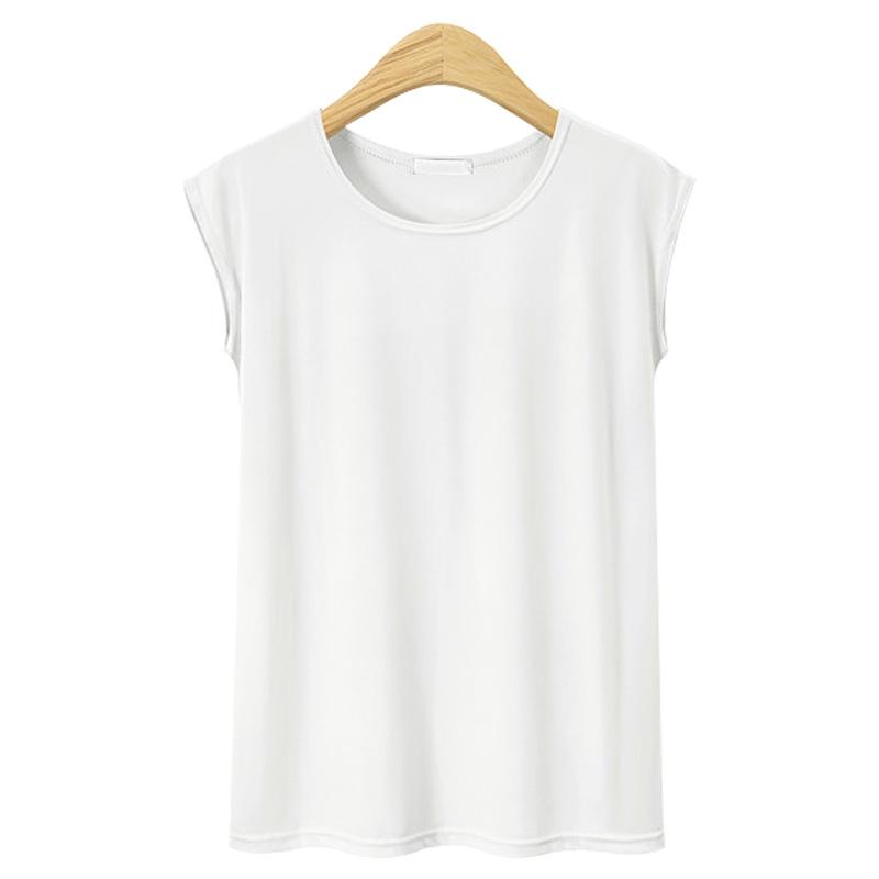 Летняя повседневная однотонная майка с круглым вырезом, классическая футболка без рукавов для женщин, базовая майка, женская модная майка, хлопковые топы, футболки