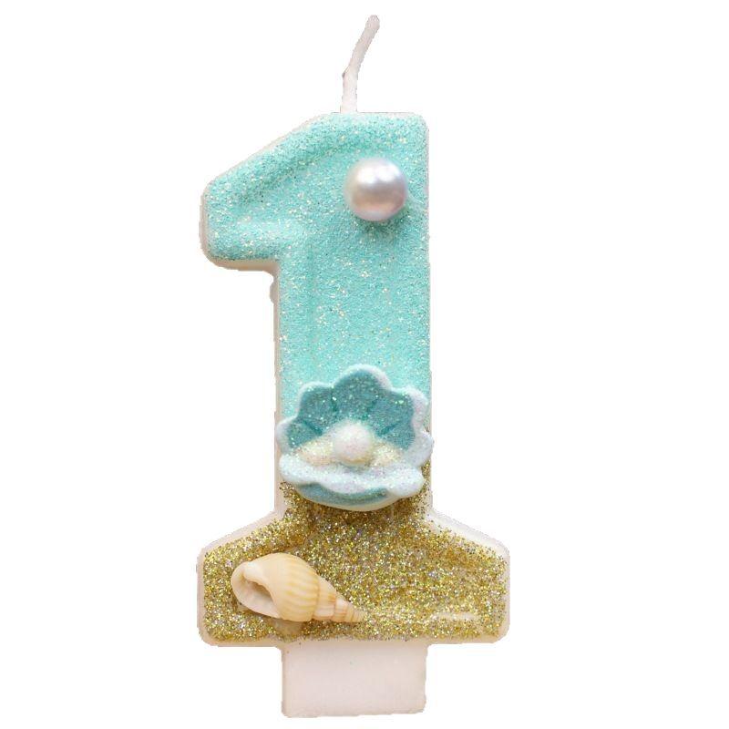 Numbers Birthday Candles Beach Ocean Birthday Cake Party Decoration Candles 1st Birthday
