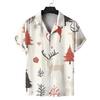 Simple Cartoon Christmas Element Snowflake Print Unisex Short Sleeved Women's Shirt Christmas Party Versatile Shirt