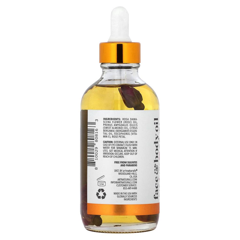 Face & Body Oil, Rose + Vitamin E, 118 Ml (4 Fl Oz)