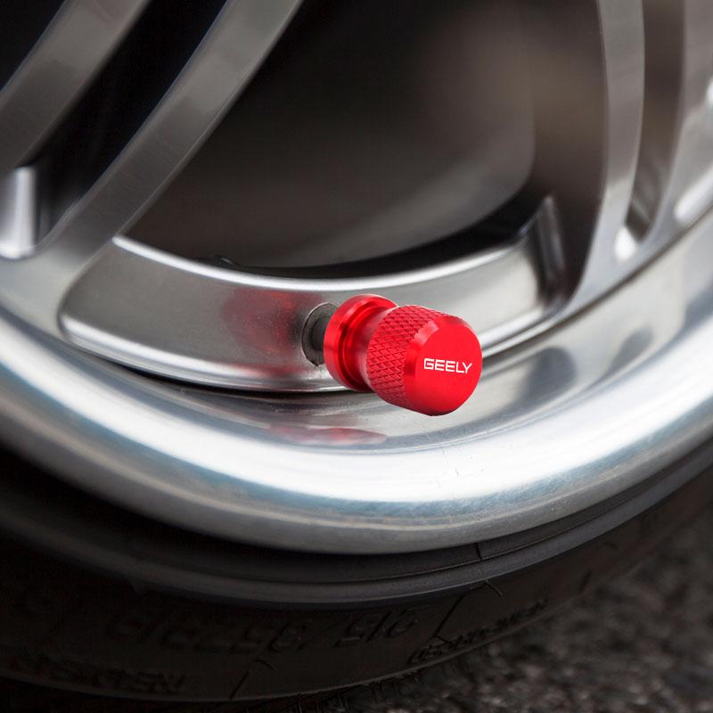 4Pcs Car Wheel Tire Valve Caps Tyre Stem Covers Airdust Waterproof For GEELY coolray Starray emgrand emgrand tugella Car Decor