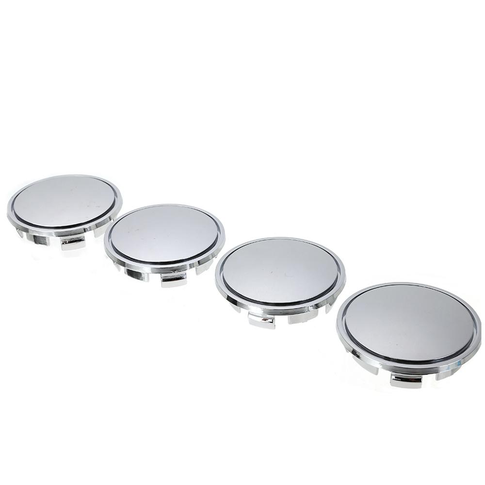 4 Pcs 65mm Silver ABS Car Tyre Rim Hub Cap Covers Wheel Center Caps Universal