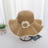 Sun Flower Bohemian Straw Hat Spring Summer Women's Sun Hat Ins Folding Straw Hats  Vacation