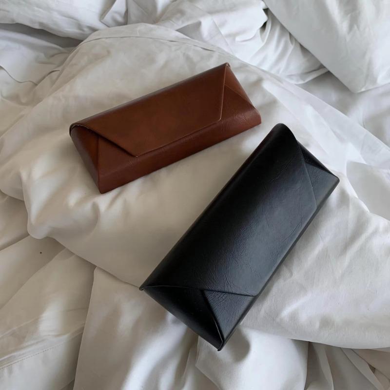 Leather Glasses Case Portable Men Women Sunglasses Myopia Presbyopia Storage Box Anti-Pressure Eyeglasses Case