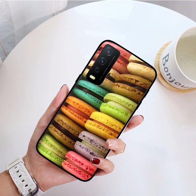 Чехол для телефона Funda Dessert macarons для vivo Y31 Y30 Y33S Y11S Y12S Y17 Y20 Y20S Y21S Y1S Y53S Y15 Y19 Y91C V23 5G, чехлы