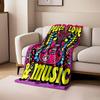Peace Love Music Guitar Blanket for all seasons blanket lunch break throw gift