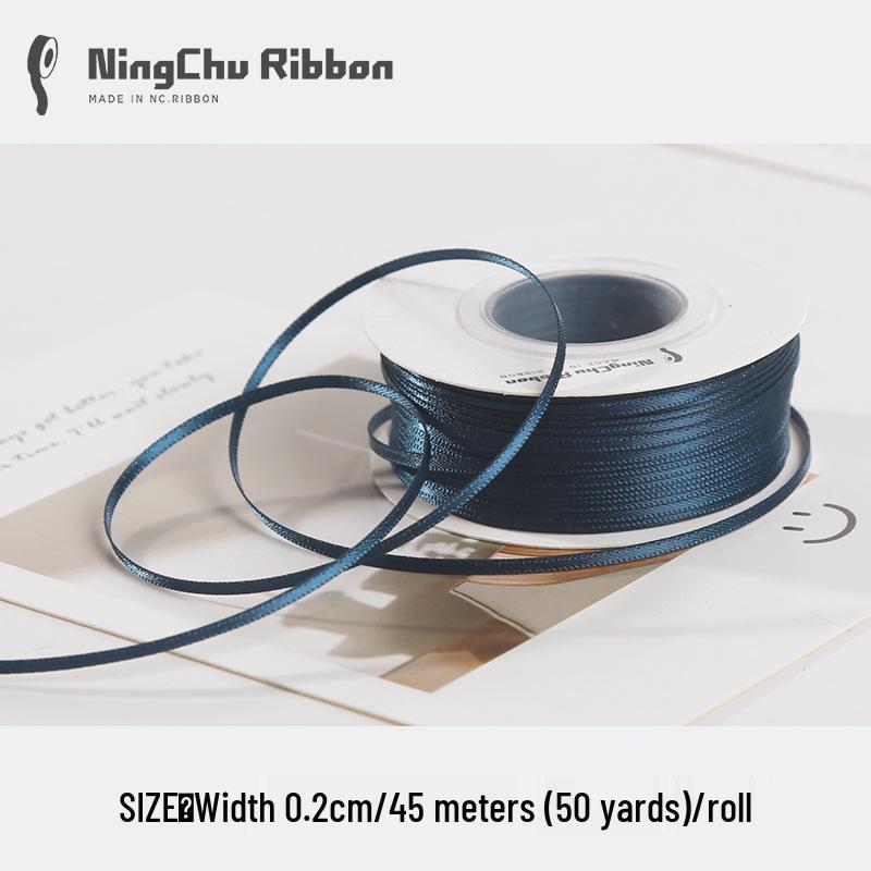 Двусторонняя атласная лента 2 мм для закладки, свадебных бантов и подарочной упаковки