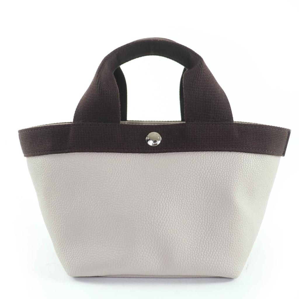 Excellent Herve Chapelier Handbag Lux Boat-shaped Tote Bag Beige 701Gold Plated Used