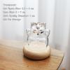 Transparent Cat Fur Keepsake Display, Glass Fortune Cat Bottle With Base, Mini Pet Memorial Storage Jar