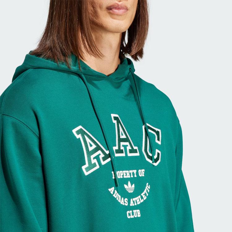 adidas Мужская толстовка с капюшоном Originals Trefoil Aac с логотипом, лесно-зеленая IM4576