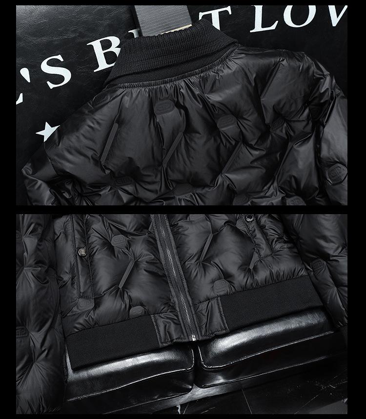 Европейская съемная воротник Темно-цветочный пуховик - Зимний модный тренд 2025 года для мужчин