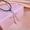 Ins Style Jewelry Flash Diamond Cross Necklace for Women Exquisite Personality Niche Design Sense Collarbone Chain for Women