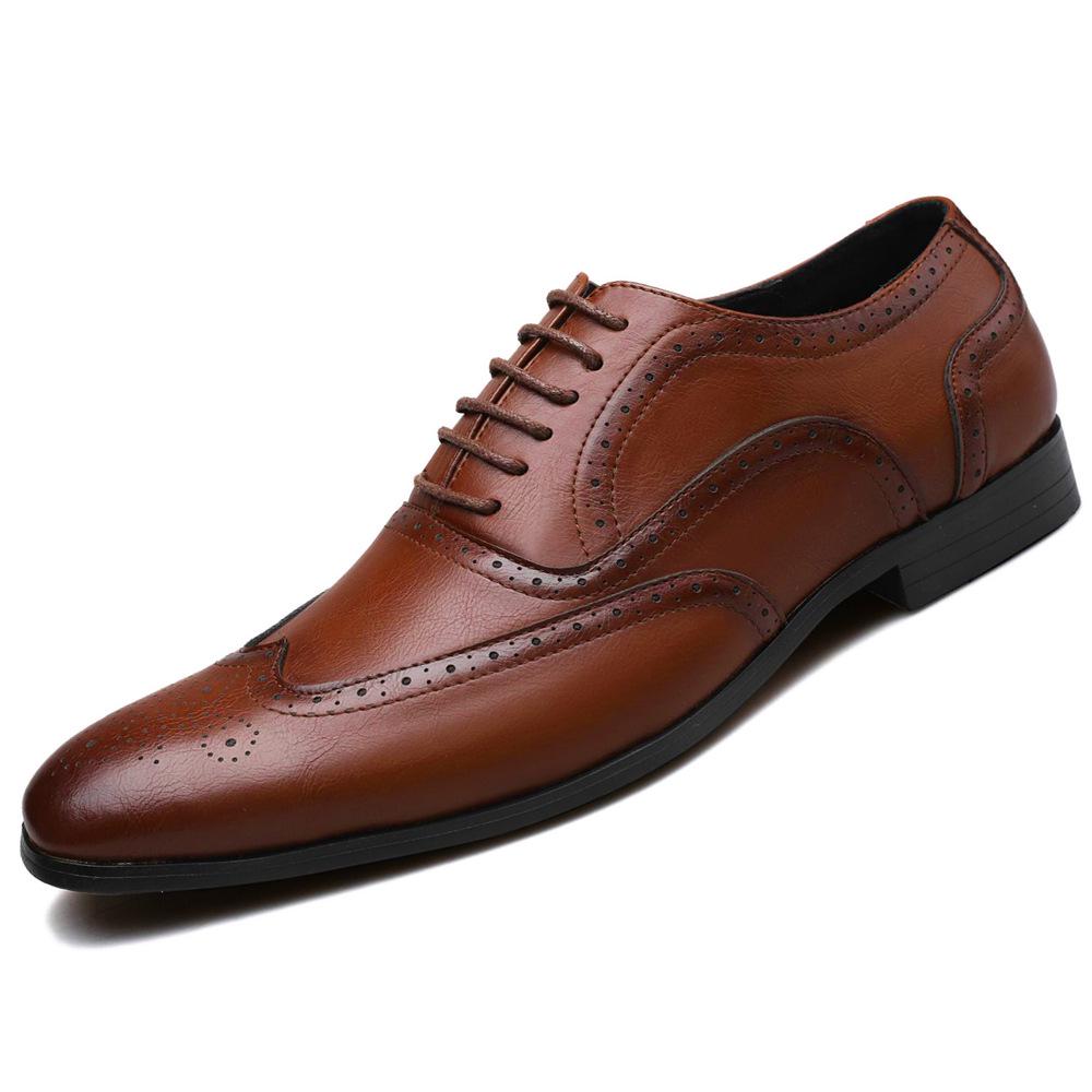 Classic Men Dress Shoes Lace Up Shoes for Man Plus Size Point Toe Business Casual Comfortable Men's Formal Shoes for Wedding
