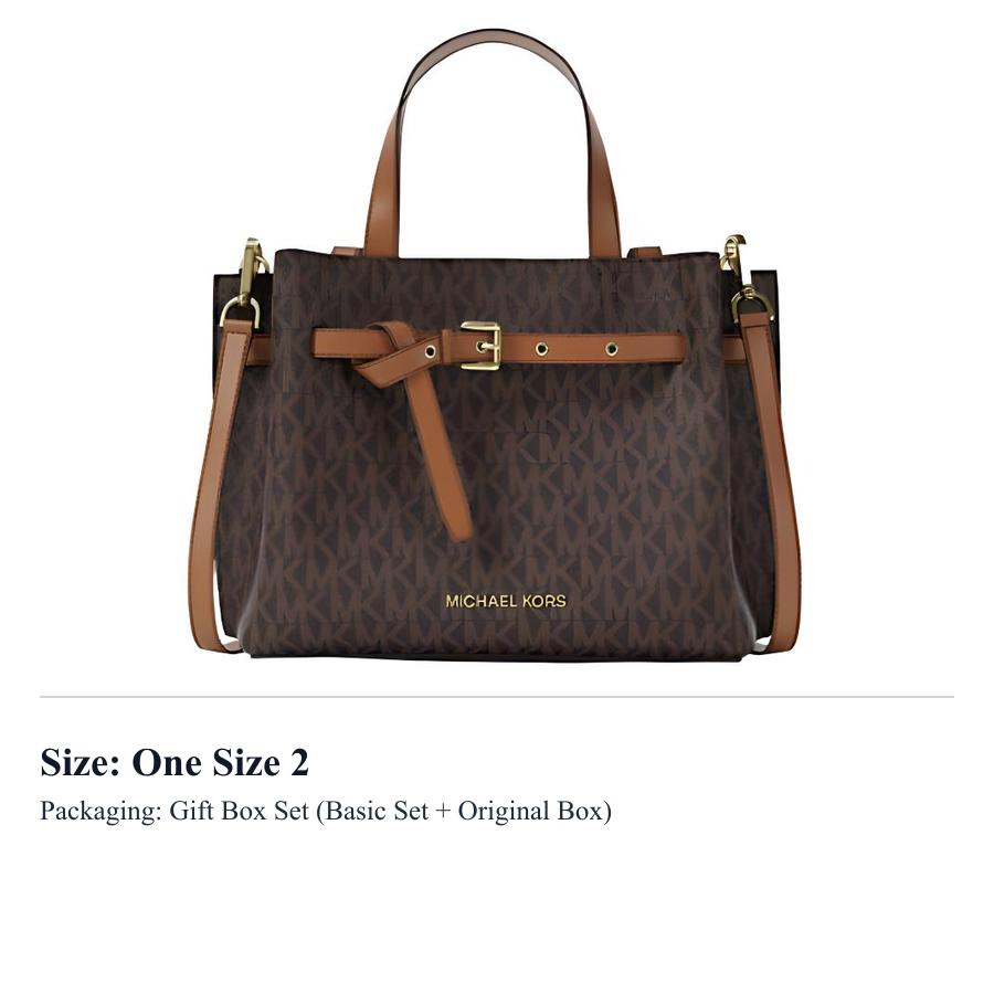 Michael Kors Женская сумка-тоут Emilia из покрытого холста, маленькая, бежевая 30F5GU5S1B-BRN/ACORN