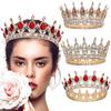 Baroque Alloy Round Rhinestone Crown Tiara Wedding Tiara Bride Bridesmaid Full Round Crown Hair Crown Hair Accessories